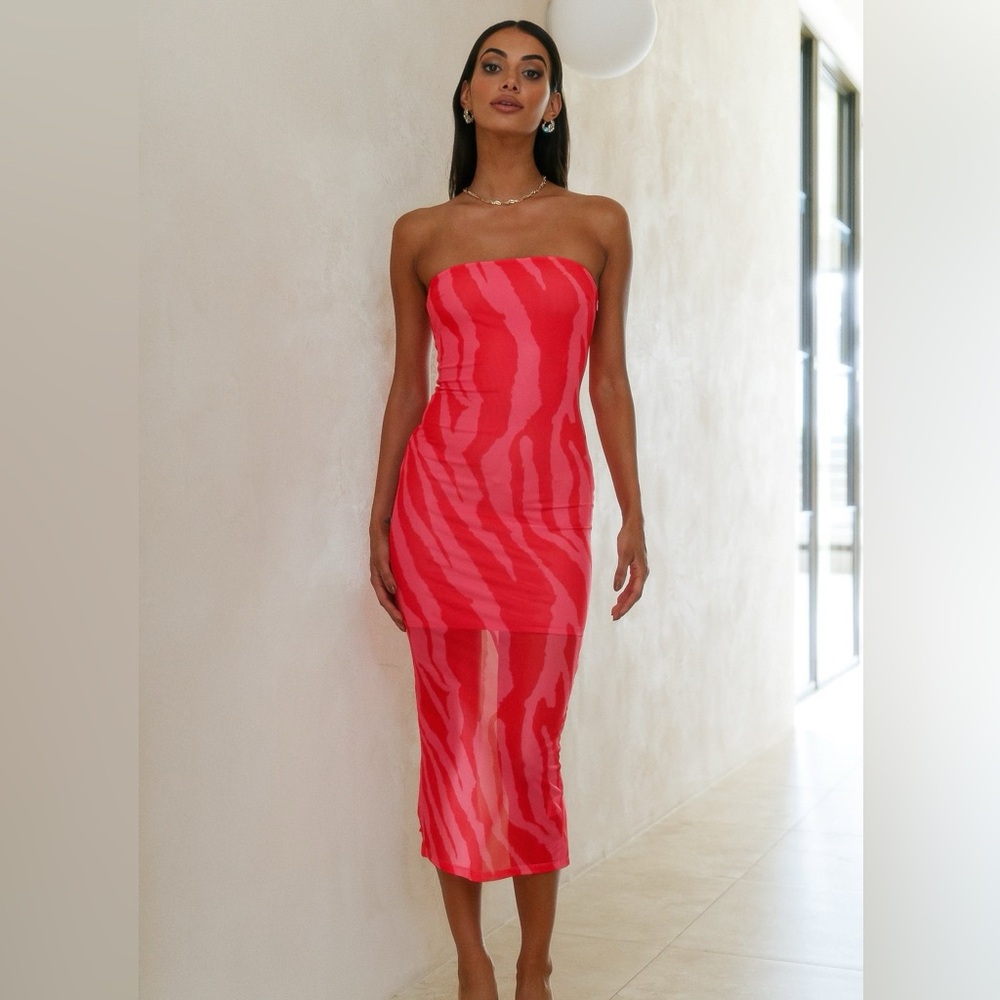 Pink Zebra midi Dress